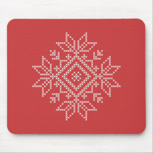 Christmas knitted snowflake art seasonal mouse mat