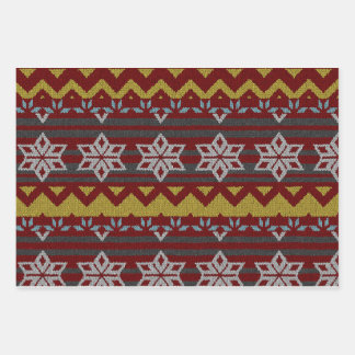 Christmas Knitted Sweater Wrapping Paper Sheet