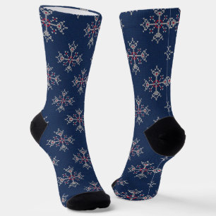 Christmas Knitting Pattern Navy Socks