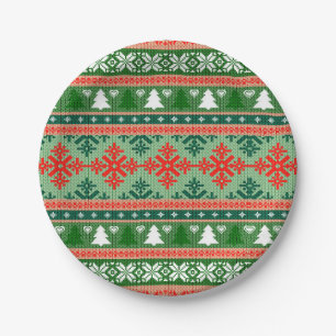 Christmas Knitting Pattern Paper Plate