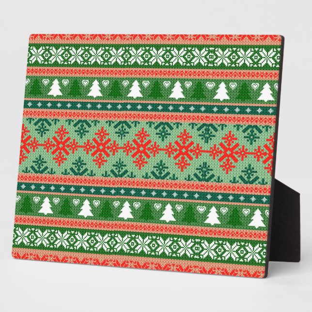 Christmas Knitting Pattern Plaque (Side)