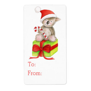 Christmas Koala art gift tag (to and from)