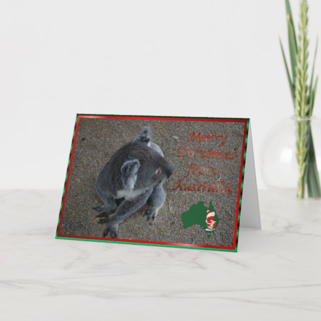 Christmas koala Australian Christmas Xmas animal Holiday Card (Front)