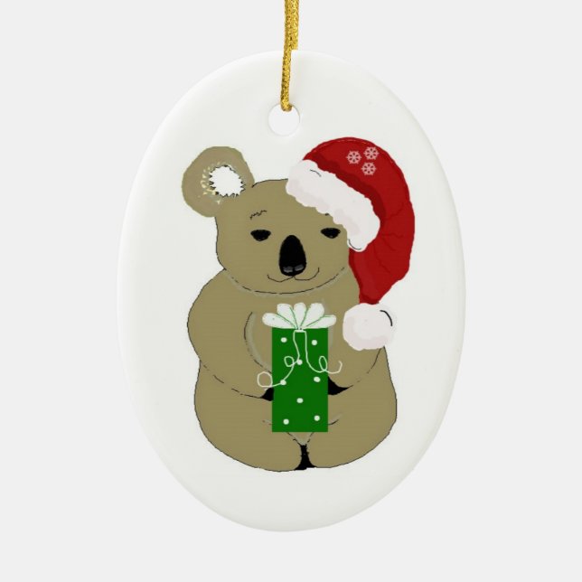 Christmas Koala Bear Ceramic Tree Decoration (Front)
