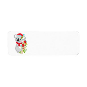 Christmas Koala Bear Return Address Label