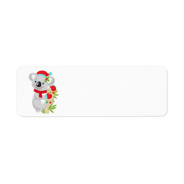 Christmas Koala Bear Return Address Label (Front)