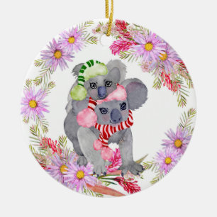Christmas Koala Botanicals Ceramic Tree Decoration