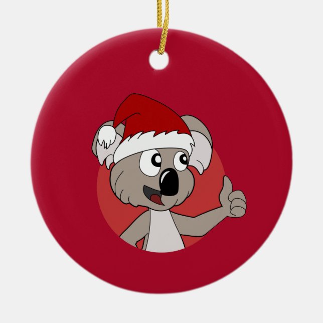 Christmas koala cartoon  ceramic tree decoration (Front)