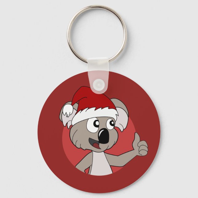 Christmas koala cartoon key ring (Front)