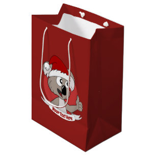 Christmas  koala cartoon  medium gift bag