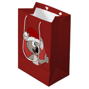 Christmas koala cartoon  medium gift bag