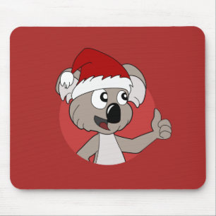 Christmas koala cartoon mouse pad