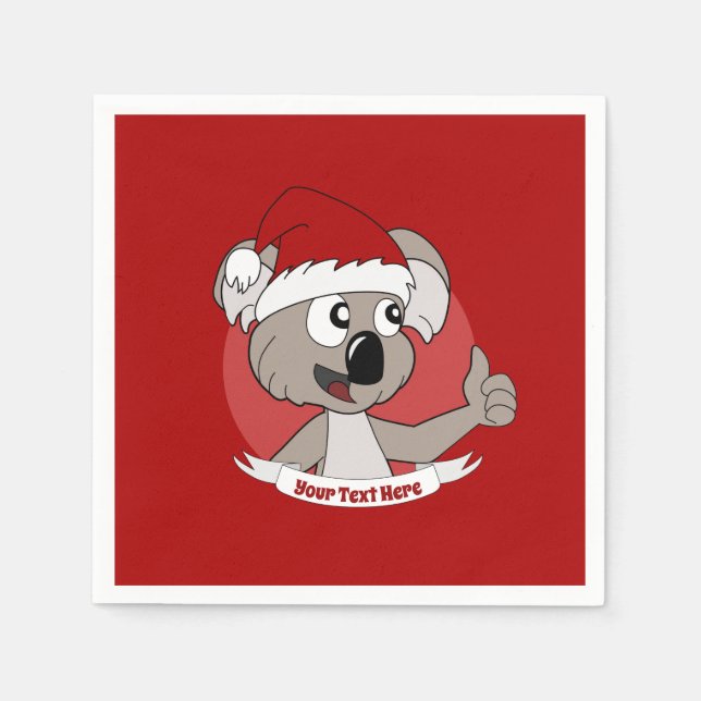 Christmas  koala cartoon  napkin (Front)