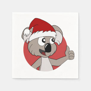 Christmas koala cartoon napkins