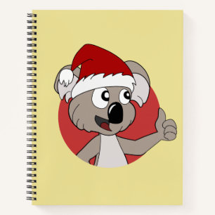 Christmas koala cartoon notebook