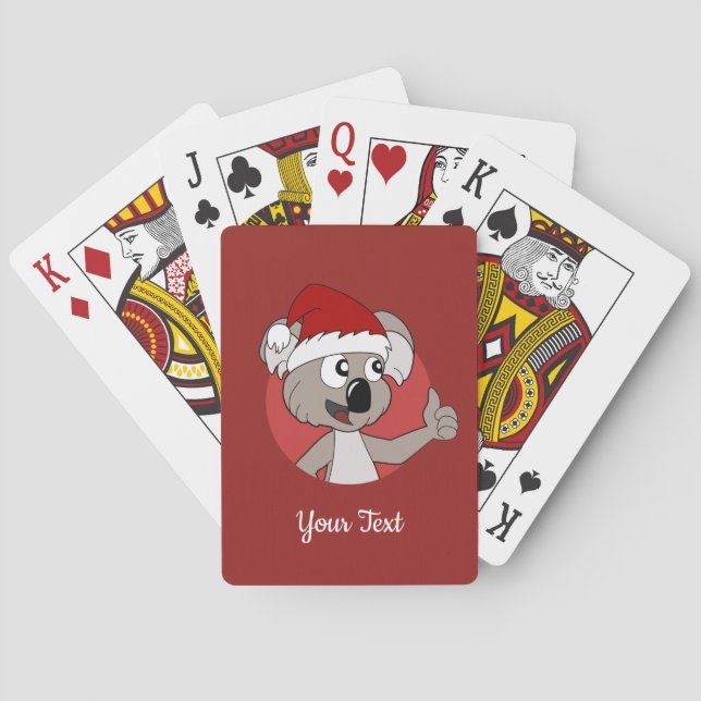 Christmas koala cartoon playing cards (Back)
