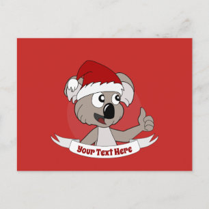 Christmas koala cartoon postcard