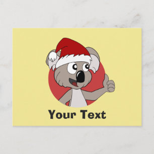 Christmas koala cartoon postcard