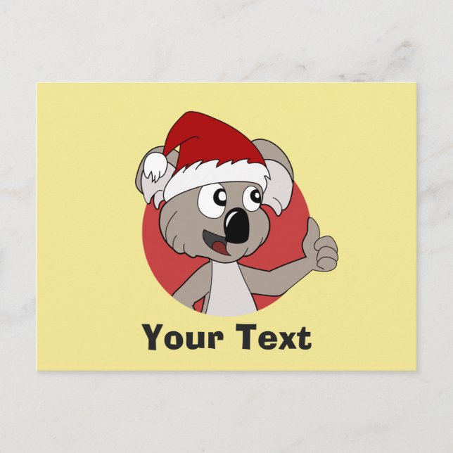 Christmas koala cartoon postcard (Front)
