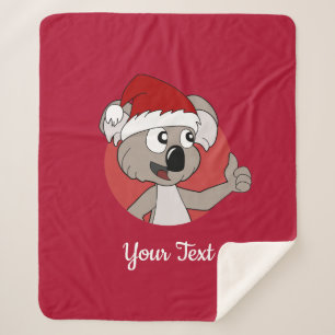 Christmas koala cartoon  sherpa blanket