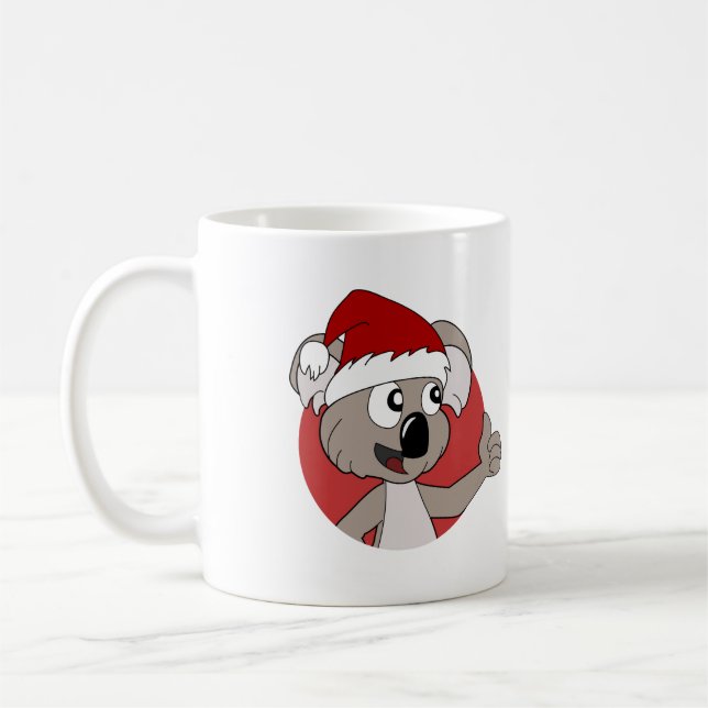Christmas koala cartoon travel mug (Left)