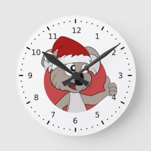 Christmas koala cartoon Wall Clock
