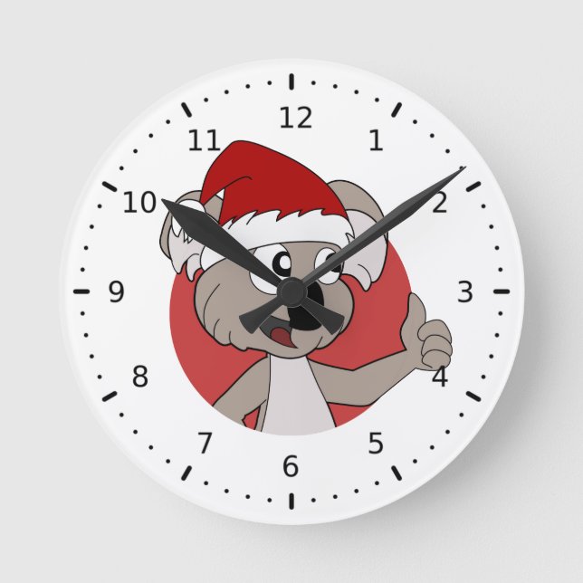 Christmas koala cartoon Wall Clock (Front)