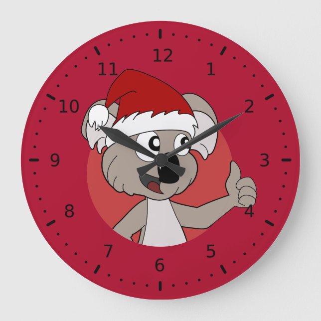 Christmas koala cartoon Wall Clock (Front)