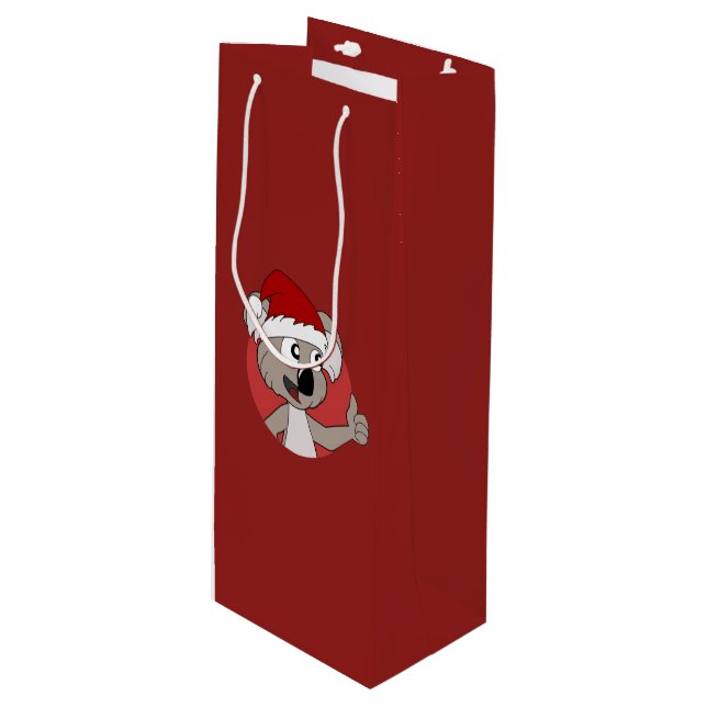 Christmas koala cartoon  wine gift bag (Front Angled)