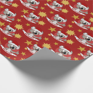Christmas koala cartoon wrapping paper