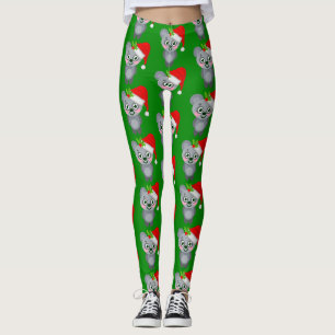 christmas koala santa claus leggings