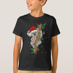 Christmas Koala Santa Sleigh Teacher T-Shirt