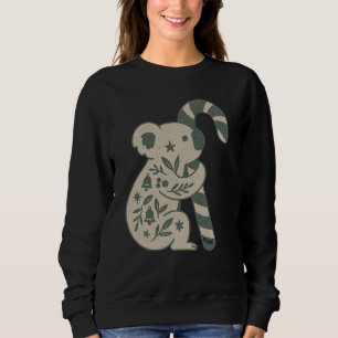 Christmas Koala with Candy Cane Sweatshirt