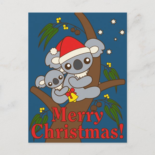 Christmas Koalas Holiday Postcard (Front)