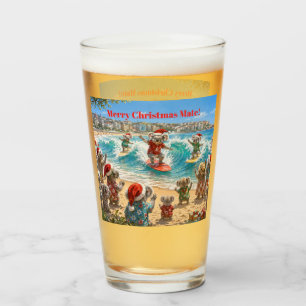 Christmas Koalas Surfing Bondi Beach Mate! Glass