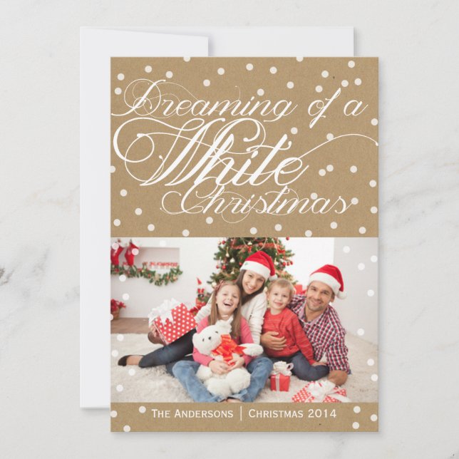 Christmas Kraft White Christmas Photo Card (Front)