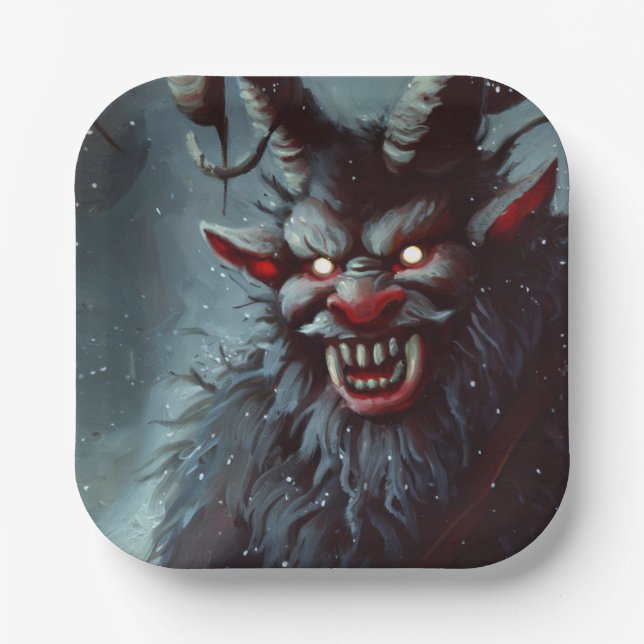 Christmas Krampus 2 Paper Plate (Front)