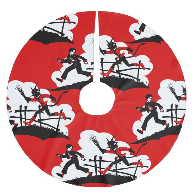 christmas krampus brushed polyester tree skirt (Front)