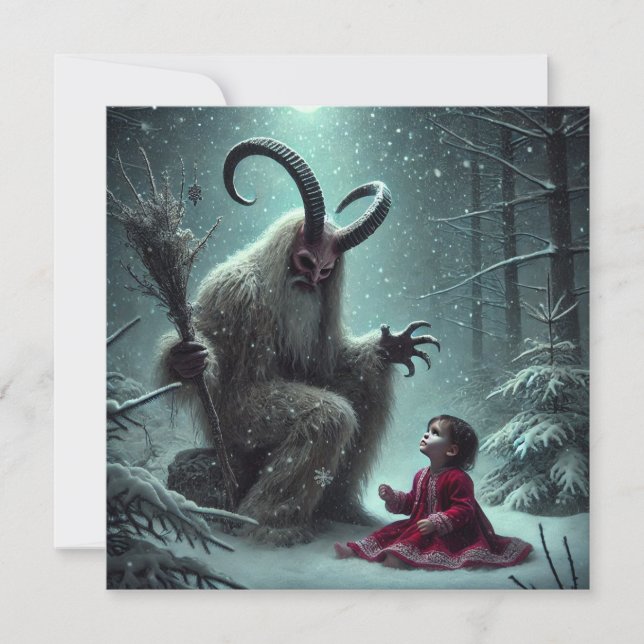 Christmas Krampus Flat Holiday Card (Front)