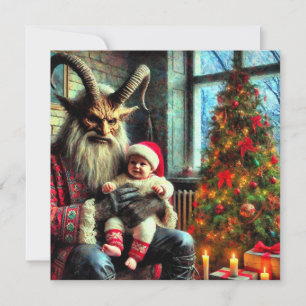 Christmas Krampus Flat Holiday Card