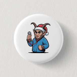 Christmas Krampus Nursing Scrubs Nurse 3 Cm Round Badge