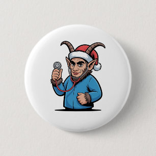 Christmas Krampus Nursing Scrubs Nurse 6 Cm Round Badge