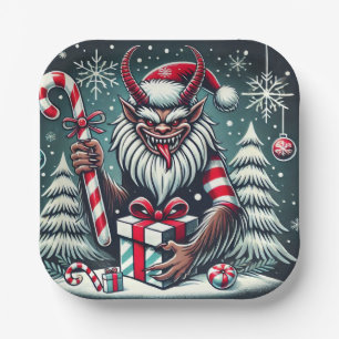Christmas Krampus  Paper Plate