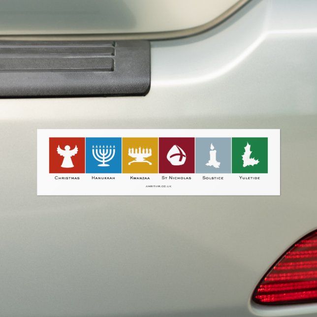 Christmas Kwanzaa Hanukkah Solstice Yuletide Bumper Sticker (On Car)
