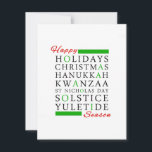 Christmas Kwanzaa Hanukkah Solstice Yuletide Holiday Card<br><div class="desc">Christmas Kwanzaa Hanukkah Solstice Yuletide</div>