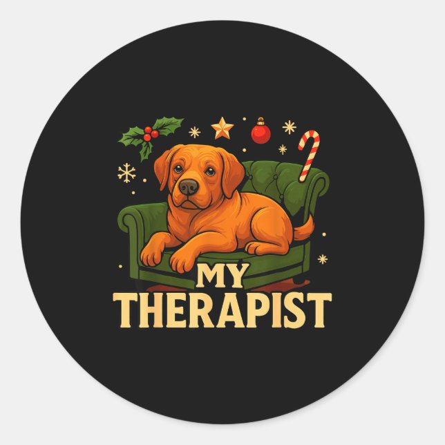 Christmas Lab Dog Clothes For Humans, My Therast L Classic Round Sticker (Front)