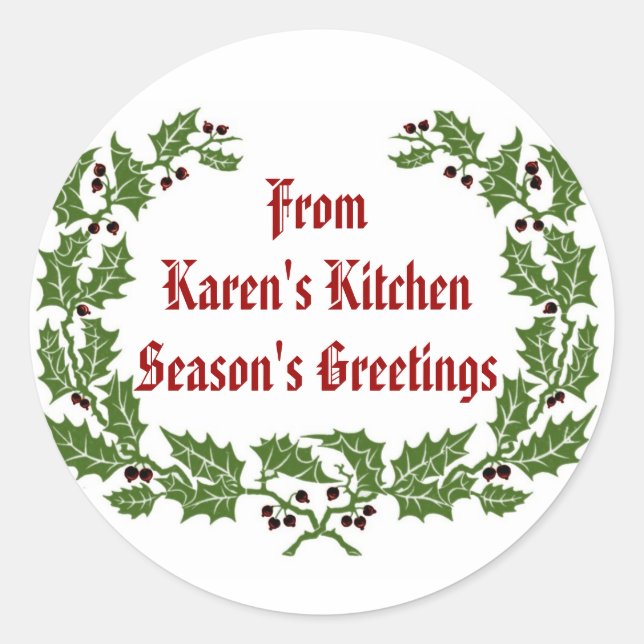 Christmas  Label  Season's Greetings baking, food (Front)