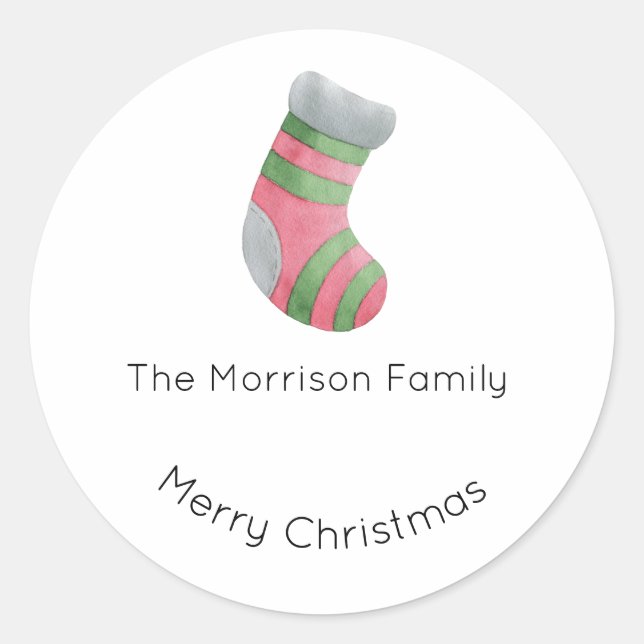 Christmas Labels, Christmas Stickers, Gift Classic Round Sticker (Front)