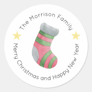 Christmas Labels, Christmas Stickers, Gift Classic Round Sticker
