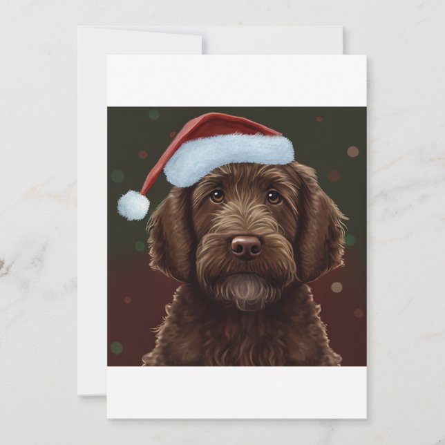  Christmas Labradoodle  , Dog lover gift  T-Shirt Holiday Card (Front)